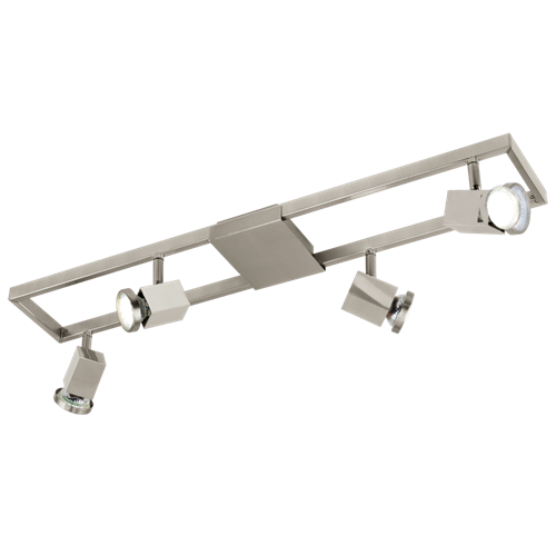 Zeraco LED spotlampe i metal Satin Nikkel og plastik Satin Nikkel, 4x5W LED, længde 70 cm, bredde 12 cm.